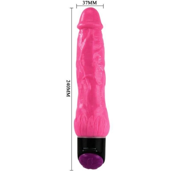 Colorful Sex Realistisk Vibrator - Rosa 24cm Ø3,7cm Multispeed