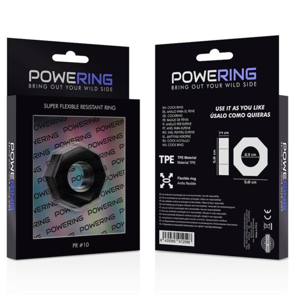 POWERING PR10 Penisring - Svart Ø2,3cm Flexibel & Resistent