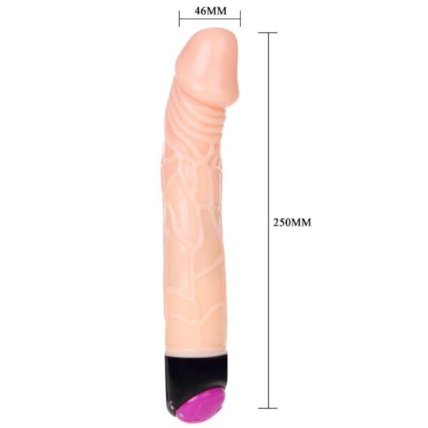 Colorful Sex Realistisk Vibrator - 25cm Ø4,6cm Hudfärg