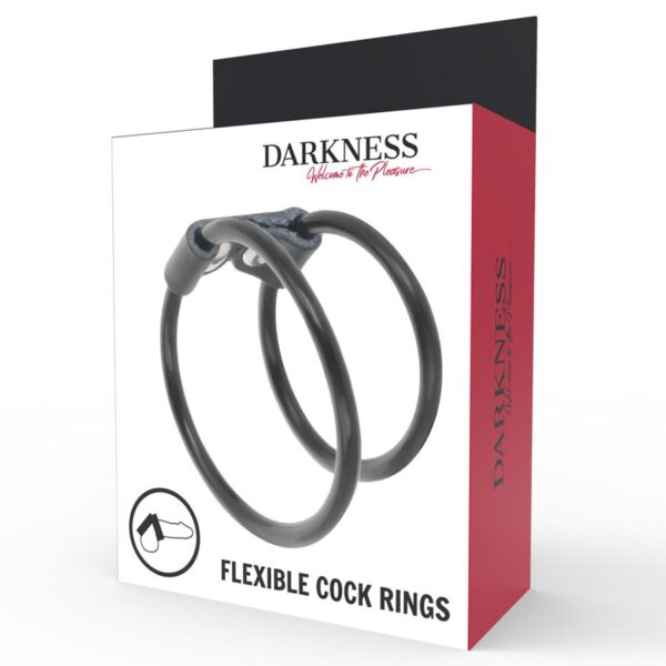 Darkness Flexibel Penisring - Svart Gummi / Läder