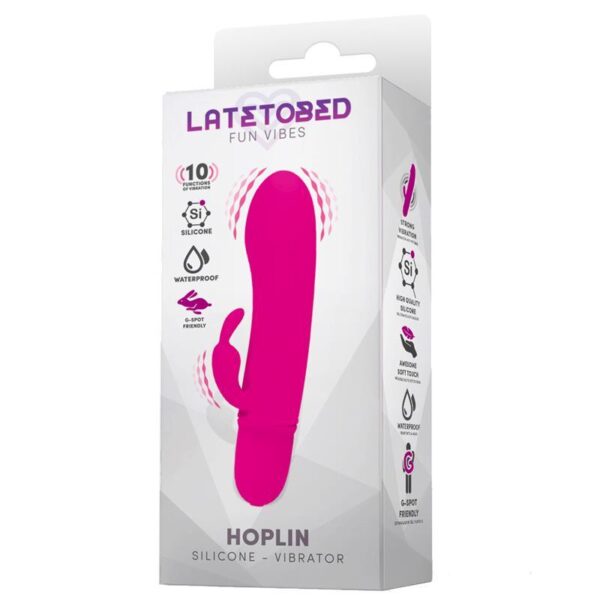 LateToBed Hoplin Rabbitvibrator - Rosa 11,5cm Ø2,5cm Vattentålig