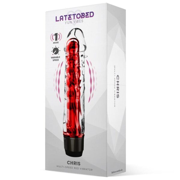 LateToBed Chris Vibrator - Röd 16,5cm - Vattentålig