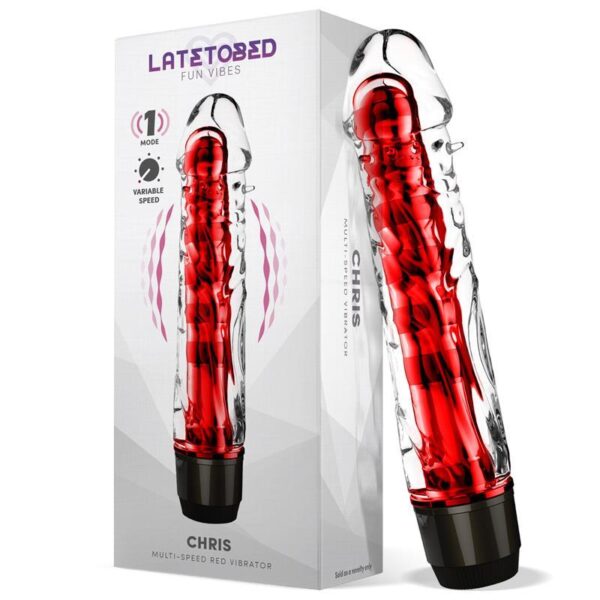 LateToBed Chris Vibrator - Röd 16,5cm - Vattentålig