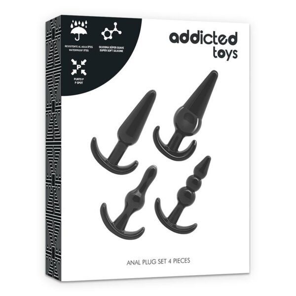 Addicted Toys Anal Plug Set 4 Delar - Svart 4 Analpluggar