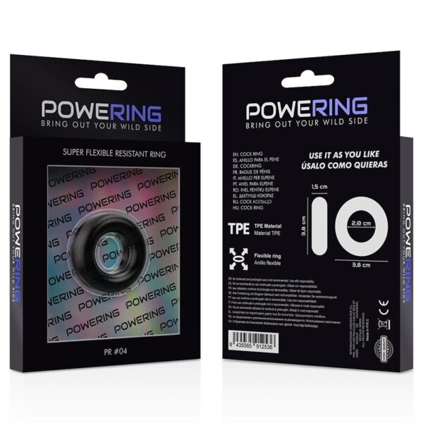POWERING PR04 Penisring - Svart Ø2,0cm Flexibel & Resistent