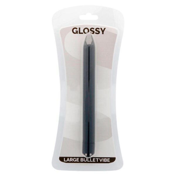 Glossy Slim Bullet Vibrator - Svart 16,5cm Ø1,8cm Vattentålig