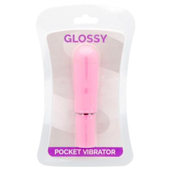 Glossy Pocket Vibrator - Rosa Minivibrator Vattentålig 10,7cm