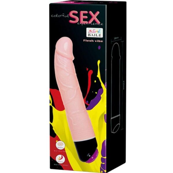 Colorful Sex Roterande Vibrator - 24cm Ø3,8cm Hudfärg Multispeed
