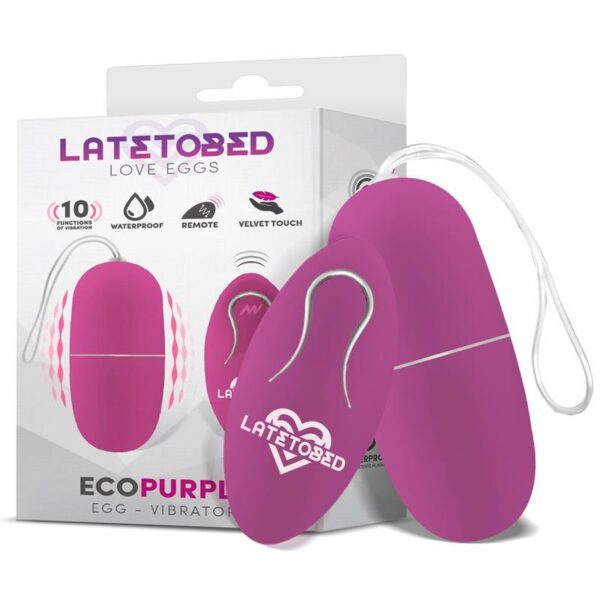 LateToBed EcoPurple Vibratorägg - Lila - Trådlös Fjärrkontroll