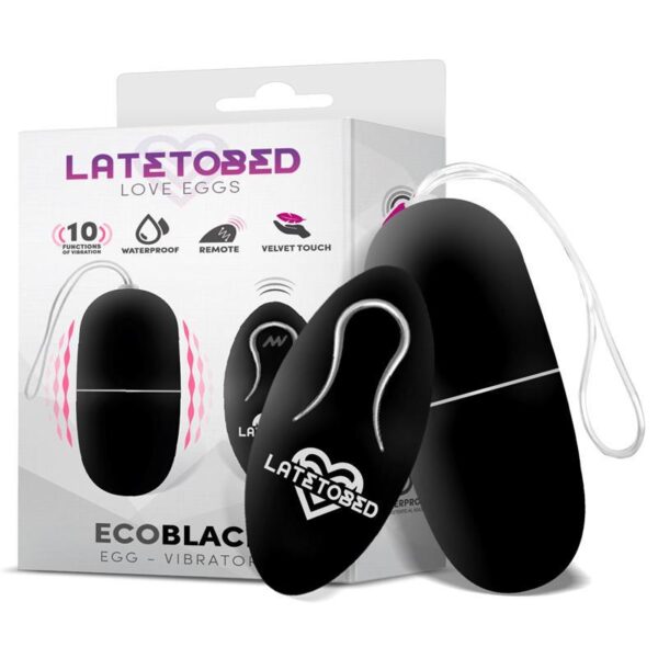 LateToBed EcoBlack Vibratorägg - Svart - Trådlös Fjärrkontroll